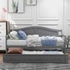 Daybed with Trundle,Twin Daybed Frame, Wooden Sofa Bed for Bedroom Living Room (Gray) view 3