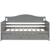Daybed with Trundle,Twin Daybed Frame, Wooden Sofa Bed for Bedroom Living Room (Gray) view 4
