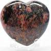 2.7" Pink Rhodonite in Black Psilomelane Heart Polished Natural Peach Blossom Jade Gemstone Crystal Mineral Specimen - Madagascar + Stand view 3