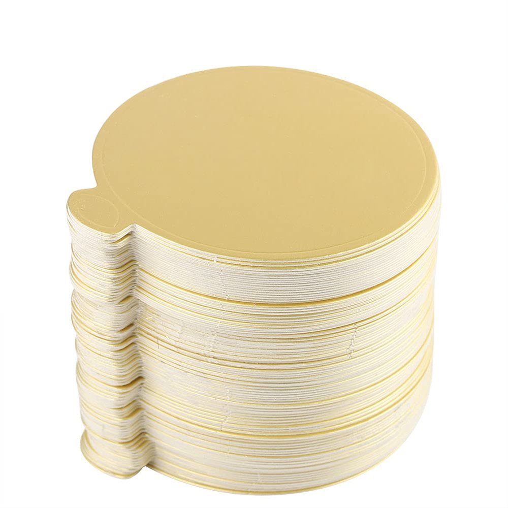 100 Pcs Mini Round Gold Cardboard, Cake Boards for Wedding Birthday Cake