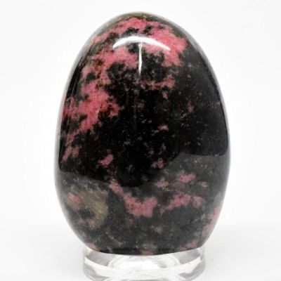 3.5" 580g Pink Rhodonite in Psilomelane Freeform Polished Self Standing Natural Gemstone Crystal Mineral Specimen - Madagascar