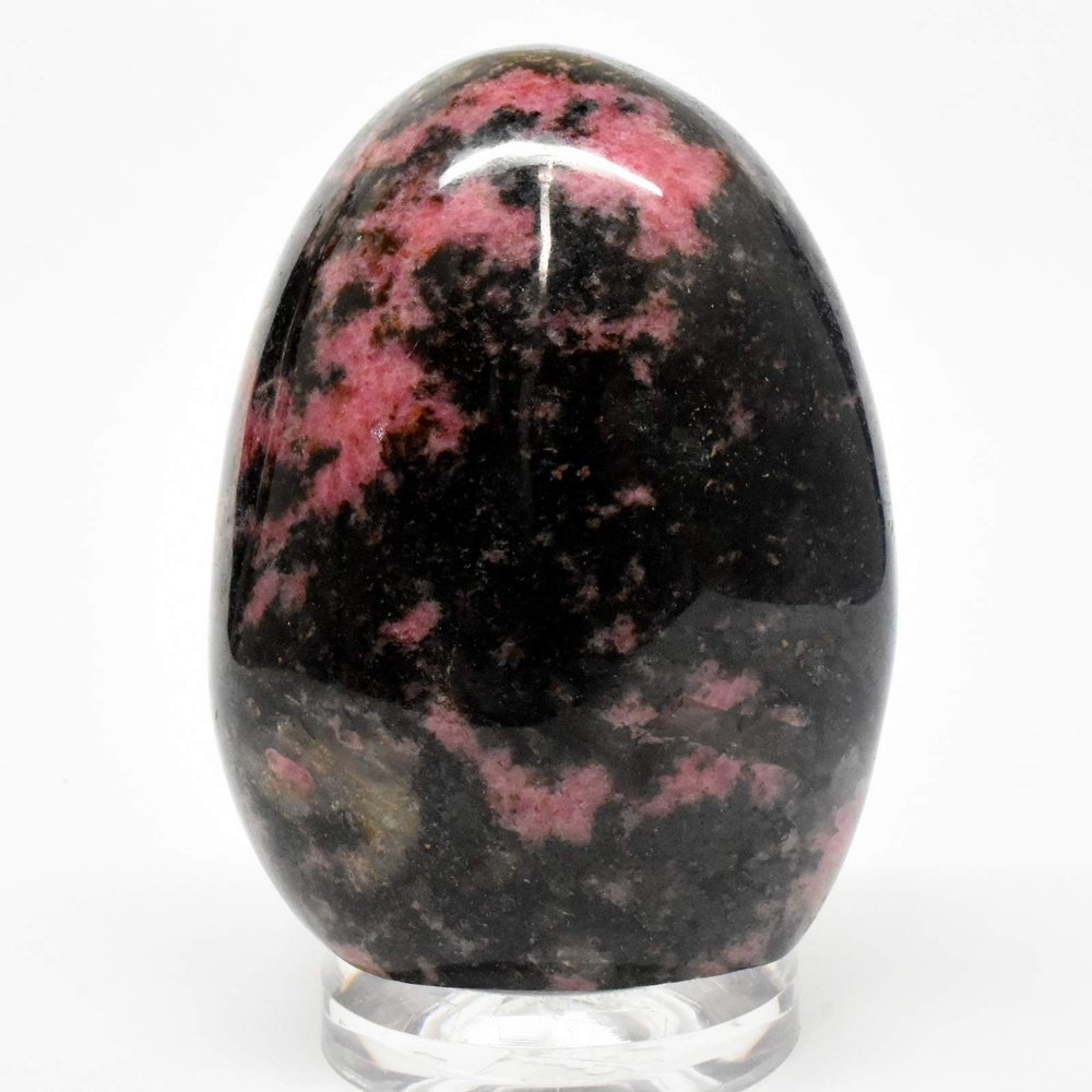 3.5" 580g Pink Rhodonite in Psilomelane Freeform Polished Self Standing Natural Gemstone Crystal Mineral Specimen - Madagascar