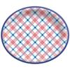Amscan Summer Block Party Plaid Oval Plates | 12" x 10" | 20 Pcs view 1