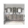 Bush Furniture Key West 64W Double Vanity Set with Sinks, Medicine Cabinets and Linen Tower in Driftwood Gray view 2