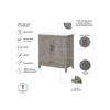 Bush Furniture Key West 64W Double Vanity Set with Sinks, Medicine Cabinets and Linen Tower in Driftwood Gray view 3