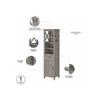 Bush Furniture Key West 64W Double Vanity Set with Sinks, Medicine Cabinets and Linen Tower in Driftwood Gray view 4