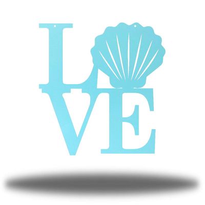 Riverside Designs Coastal Love Ocean Beach Metal Art Steel Wall Decor (36", Sea Foam)