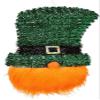 Festive Tinsel Leprechaun - 23.5" x 11.75" - Green, Orange & Black Foil Decor - Perfect for St. Patrick's Day Party (1 Pc.) view 1