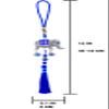 LUCKBOOSTIUM Evil Eye Elephant Keychain with Blue Tassels - Decorative Evil Eye Keychain for Blessing and Goodluck - Elephant Bag Charm, Rear View Mirror Accessories, Office & Home Decor (6x12) view 3