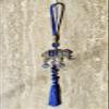 LUCKBOOSTIUM Evil Eye Elephant Keychain with Blue Tassels - Decorative Evil Eye Keychain for Blessing and Goodluck - Elephant Bag Charm, Rear View Mirror Accessories, Office & Home Decor (6x12) view 4