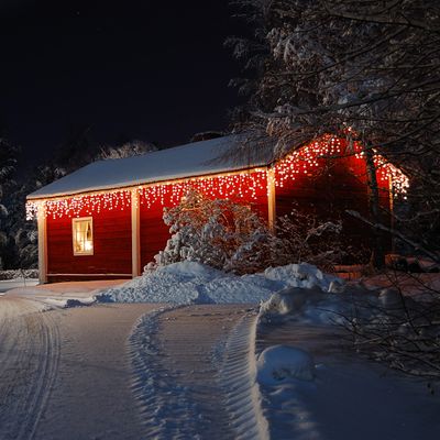 Philips 150 LED Glisten Warm White Faceted Mini Icicle Lights on White Wire - 30 Drops - UL Listed for Indoor/Outdoor Use - 16.8' Length with 3" Bulb Spacing and 6" Drop Spacing - Winter Decorations