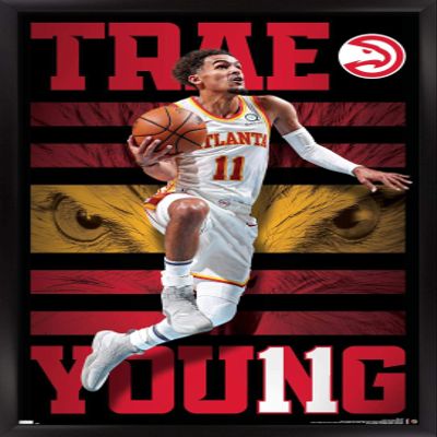 NBA Atlanta Hawks - Trae Young 20 Wall Poster, 34L" x 22.4W", Black Framed Version