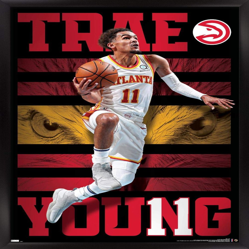 NBA Atlanta Hawks - Trae Young 20 Wall Poster, 34L" x 22.4W", Black Framed Version
