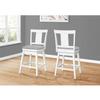 Monarch Specialties I 1233 Bar Stool, Set of 2, Swivel, Counter Height, Kitchen, Wood, Pu Leather Look, White, Grey, Transitional view 2
