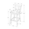 Monarch Specialties I 1233 Bar Stool, Set of 2, Swivel, Counter Height, Kitchen, Wood, Pu Leather Look, White, Grey, Transitional view 3
