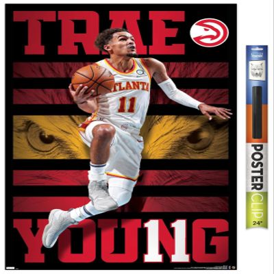 NBA Atlanta Hawks - Trae Young 20 Wall Poster, 34L" x 22.4W", Premium Poster & Clip Bundle