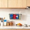 3 Set LeleCAT Adhesive Over the Cabinet Door Wire Baskets for Organizing for Kitchen Food Pantry Bathroom Shelf Storage No Drilling Wall Mounted,Black view 3