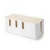 Cable Management Box, Cable Tidy Box for Storage Extension Lead, Hides Power Strip Cover, Wooden and ABS Plastic view 1