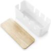 Cable Management Box, Cable Tidy Box for Storage Extension Lead, Hides Power Strip Cover, Wooden and ABS Plastic view 4