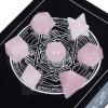 Amogeeli Crystal Platonic Solids Sacred Geometry Set, Healing Stone Gift Kit with Merbaka Star, Rose Quartz view 3