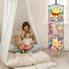 coastal rose 2Pcs Stuffed Animal Storage Foldable Stuffed Animal Net or Hammock Organizer, 3 Compartments Hanging Mesh Toy Storage Hammock for Kid Room Toys, Gloves, Hats, SocksGrey view 2