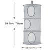 coastal rose 2Pcs Stuffed Animal Storage Foldable Stuffed Animal Net or Hammock Organizer, 3 Compartments Hanging Mesh Toy Storage Hammock for Kid Room Toys, Gloves, Hats, SocksGrey view 3