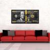 100 Money Wall Art Black Gold Dollars Bill Canvas Paintings Posters and Posters Inspirational Wall Pictures for Bathroom Guest Room Game Room Wall Hang Large Size Wooden Framed Art Print-48 Wx24 H view 4