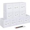 artsdi Fabric storage cubes (Set of 10) 11 Inch Cube Storage Bin, cube storage with 8 Labels Window Cards & a Pen, Foldable cube organizer bins, 11x11 storage bin, Cubby Organizer bins, White view 1