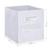 artsdi Fabric storage cubes (Set of 10) 11 Inch Cube Storage Bin, cube storage with 8 Labels Window Cards & a Pen, Foldable cube organizer bins, 11x11 storage bin, Cubby Organizer bins, White view 3