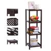 4-Tier Bamboo Multifunctional Storage Rack, Narrow Shelving Unit by Amebee for Wood Corner Rack Bathroom Shelf, Kitchen, Living room, Bedroom, Hallway Dark Brown view 1