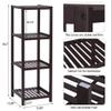 4-Tier Bamboo Multifunctional Storage Rack, Narrow Shelving Unit by Amebee for Wood Corner Rack Bathroom Shelf, Kitchen, Living room, Bedroom, Hallway Dark Brown view 3