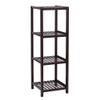 4-Tier Bamboo Multifunctional Storage Rack, Narrow Shelving Unit by Amebee for Wood Corner Rack Bathroom Shelf, Kitchen, Living room, Bedroom, Hallway Dark Brown view 4