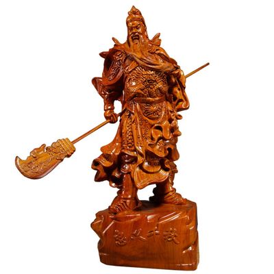 Figurine Animal Statue Ornaments Rosewood Wood Carving Loyalty Guan Gong Decoration Home Mahogany Valkyrie Solid Wood Home Company Opened Gifts Crafts