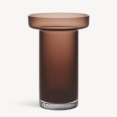 Kosta Boda Limelight Burgundy Low Vase