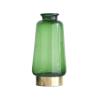 Flower Arrangement Modern Vase, Hand Blown Glass Vase Metal Base Thick Vase Entrance Restaurant Living Room Vase, Green, 3 Sizes Rose vases (Color : Green, Size : 10.510.529CM) view 1