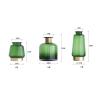 Flower Arrangement Modern Vase, Hand Blown Glass Vase Metal Base Thick Vase Entrance Restaurant Living Room Vase, Green, 3 Sizes Rose vases (Color : Green, Size : 10.510.529CM) view 2