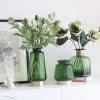 Flower Arrangement Modern Vase, Hand Blown Glass Vase Metal Base Thick Vase Entrance Restaurant Living Room Vase, Green, 3 Sizes Rose vases (Color : Green, Size : 10.510.529CM) view 3