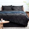 8Pcs Pinch Pleated Comforter Bedding Collection 100% Cotton 500 GSM in A Bag 1Comforter,1Fitted Sheet 15''DP,1Flat Sheet,2Pillow Shams,2Pillow Cases,1Pleated Bed Skirt 15''Drop,Twin/Pinch Black view 3