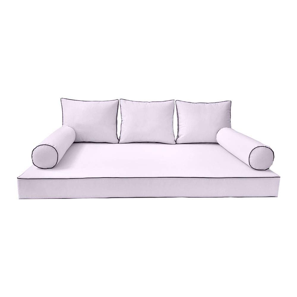 DBM IMPORTS *Cover ONLY*-S3 Daybed Mattress Bolster Pillow Covers Contrast Trim Twin AD107
