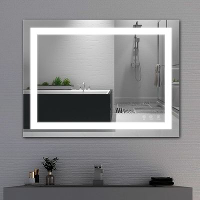 TATU LED Bathroom Mirror, 32x24 Inch Bathroom Vanity Mirror Wall Mounted with 3000K-6000K Adjustable, Anti-Fog, Smart Touch Button, Stepless Dimmable Lighted Makeup Mirror, Horizontal/Vertical