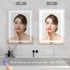 TATU LED Bathroom Mirror, 32x24 Inch Bathroom Vanity Mirror Wall Mounted with 3000K-6000K Adjustable, Anti-Fog, Smart Touch Button, Stepless Dimmable Lighted Makeup Mirror, Horizontal/Vertical view 3