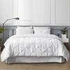 8Pcs Pinch Pleated Comforter Bedding Collection 100% Cotton 500 GSM in A Bag 1Comforter,1Fitted Sheet 15''DP,1Flat Sheet,2Pillow Shams,2Pillow Cases,1Pleated Bed Skirt 15''Drop,Cal-King/Pinch White view 2