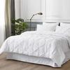 8Pcs Pinch Pleated Comforter Bedding Collection 100% Cotton 500 GSM in A Bag 1Comforter,1Fitted Sheet 15''DP,1Flat Sheet,2Pillow Shams,2Pillow Cases,1Pleated Bed Skirt 15''Drop,Cal-King/Pinch White view 3