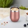 8 Pack 12Oz Stainless Steel Wine Tumblers, Insulated Wine Tumbler, Double Wall Insulated Wine Glass, Stainless Steel Stemless Wine Cups with Lids for Coffee, Wine, Cocktails, Champaign, Rose Gold view 3