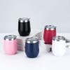 12 Pack Stainless Steel Wine Tumblers, 12Oz Double Wall Vacuum Insulated Wine Tumblers with Lids and Straws, Stainless Steel Stemless Wine Glasses for Coffee, Wine, Cocktails, Champaign, Navy Blue view 4