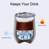 8 Pack 12Oz Stainless Steel Wine Tumblers, Insulated Wine Tumbler, Double Wall Insulated Wine Glass, Stainless Steel Stemless Wine Cups with Lids for Coffee, Wine, Cocktails, Champaign, Silver view 4