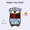 8 Pack 12Oz Stainless Steel Wine Tumblers, Insulated Wine Tumbler, Double Wall Insulated Wine Glass, Stainless Steel Stemless Wine Cups with Lids for Coffee, Wine, Cocktails, Champaign, White view 3