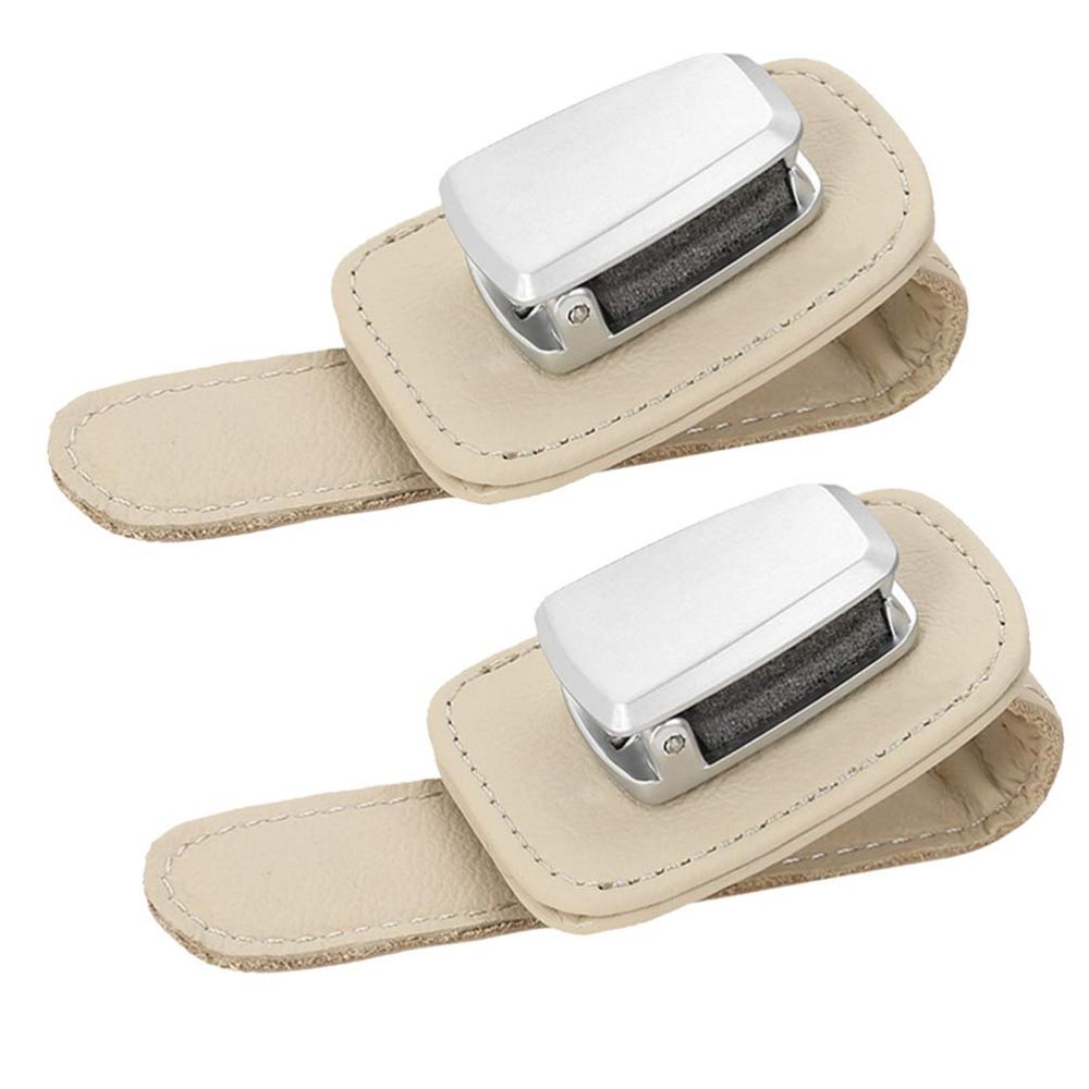 Wakauto Sunglasses Bracket for Car Visor Clip Sunshade Storage Clip Made of Durable Pu Zinc Alloy