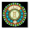 Carpe Diem Designs Gemini Zodiac Sign Art Nouveau Design Ceramic Tile for Coaster, Hot Plate, Trivet or Decorative Accent view 1