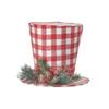 Raz Imports 2021 11.5-inch Red & White Buffalo Check Top Hat view 1